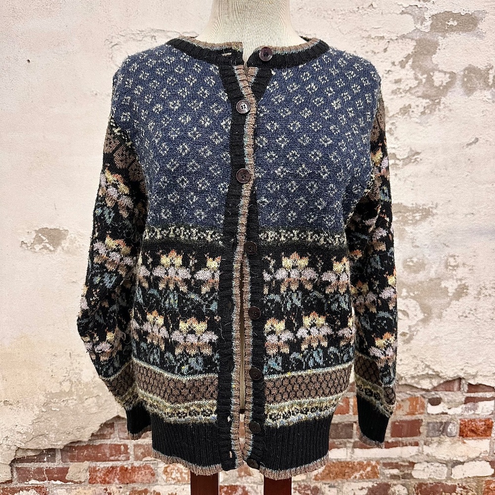 Vintage Jason Maxwell Knit Button Up Sweater Size M